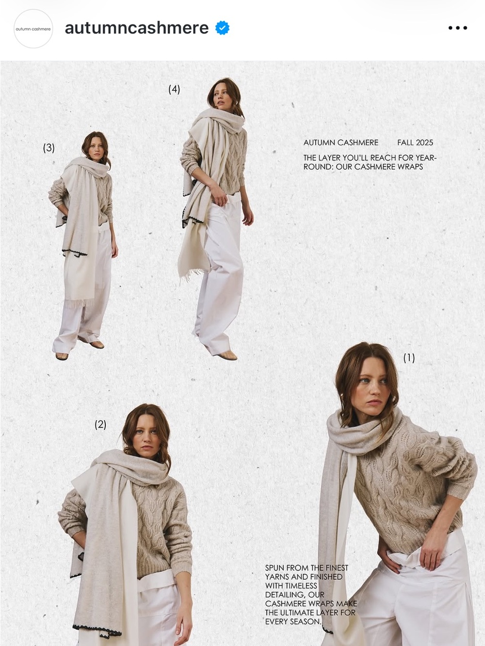 AUTUMN CASHMERE Cable Knit Cashmere Sweater